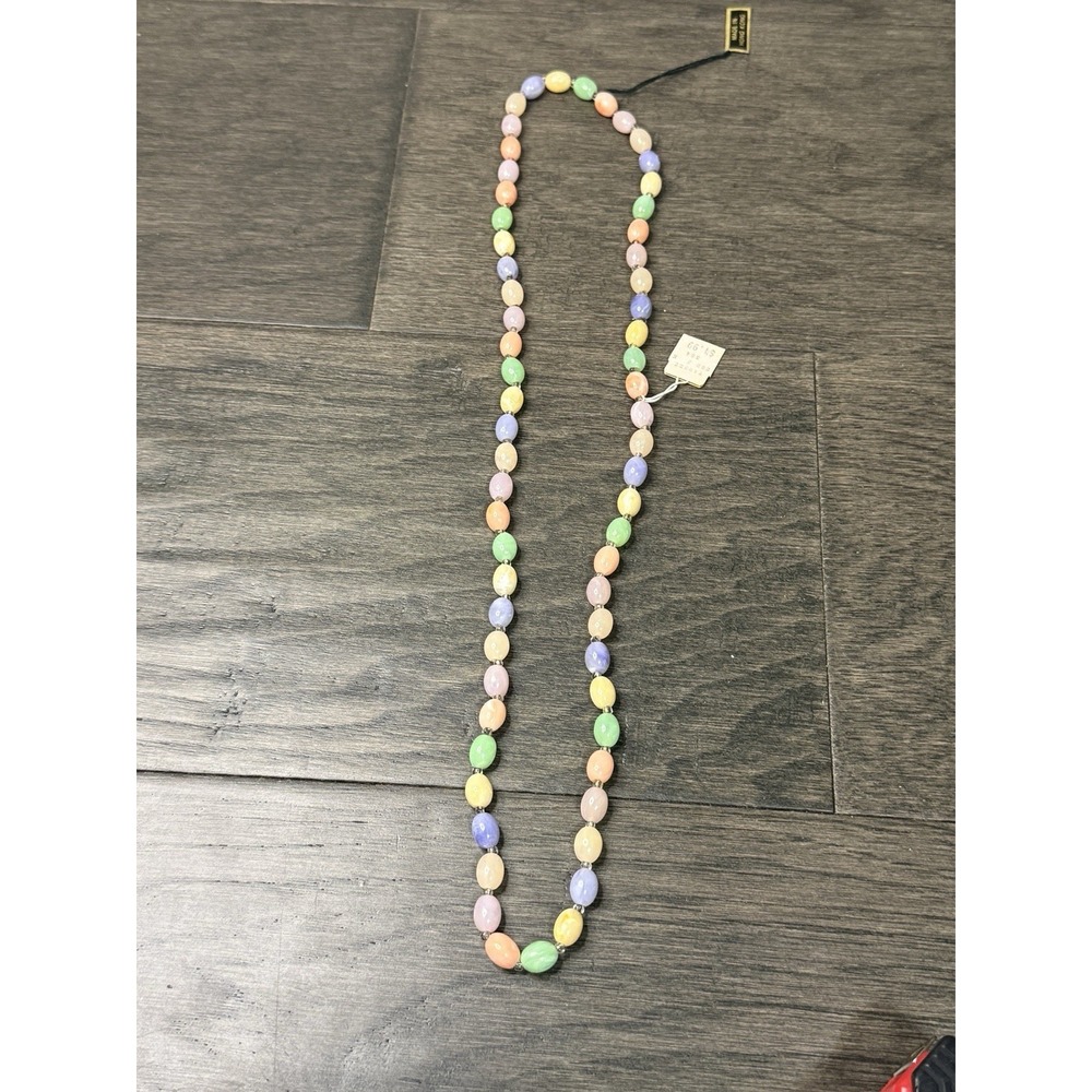 Imitation Stone Plastic Beaded Necklace Vintage Target Hong Kong NOS With Tags
